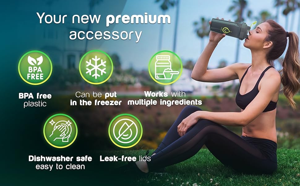 2 PACK, 28 oz & 20 oz Shaker Bottles with Powerful Wire Whisks for Protein Mixes | Leakproof Blender Shaker Bottle Pack | BPA-Free & Dishwasher Safe | Shaker Bottle | Shaker Cups for shakes