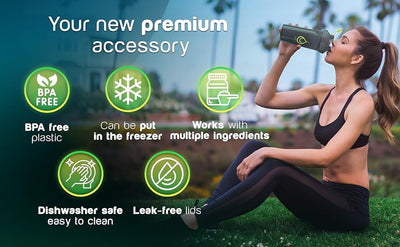 2 PACK, 28 oz & 20 oz Shaker Bottles with Powerful Wire Whisks for Protein Mixes | Leakproof Blender Shaker Bottle Pack | BPA-Free & Dishwasher Safe | Shaker Bottle | Shaker Cups for shakes