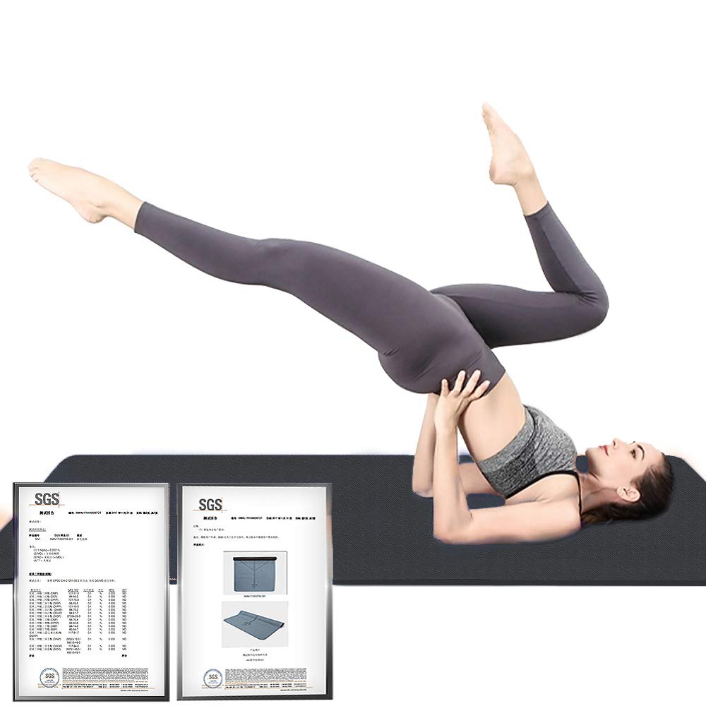 Hatha Yoga Extra Thick TPE Yoga Mat - 72"x 32" Thickness 1/2 Inch -Eco Friendly SGS Certified - With High Density Anti-Tear Exercise Bolster For Home Gym Travel & Floor Outside