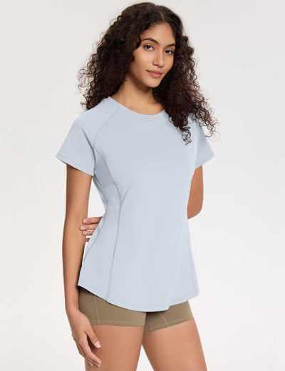 Loovoo Workout Tops for Women Loose Fit Breathable Activewear Cool Quick Dry Gym Athletic Tee Top