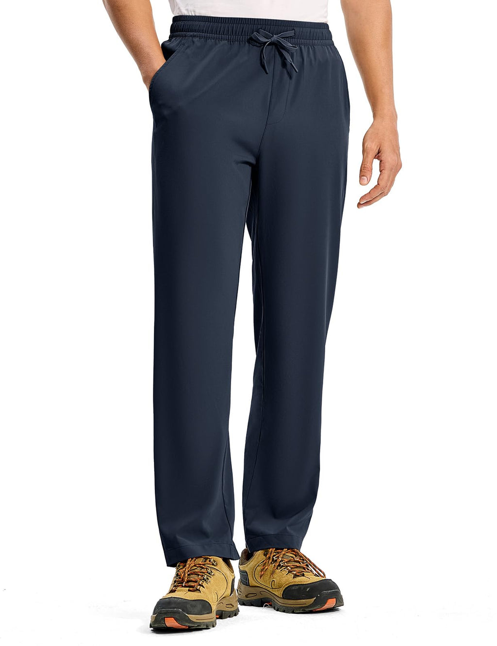 TBMPOY Mens Hiking Pants Lightweight Quick Dry 3 Pockets Travel Fishing Water-Resistant Athletic Workout Sweatpants