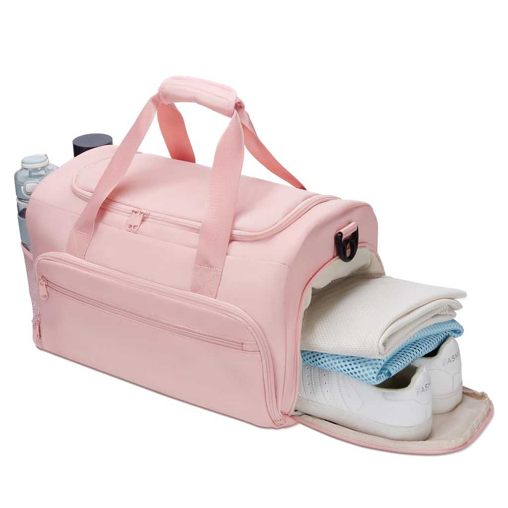 Gym Bag for Men Women, Small Fitness Workout Sports Bag with Wet Pocket & Shoes Compartment, Water Resistant Overnight Weekender Duffel Bag