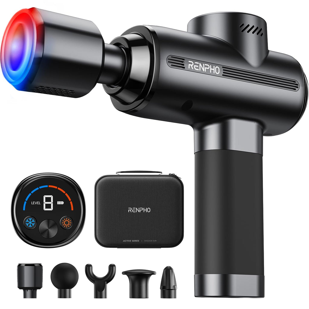 RENPHO Active Thermacool 2 Massage Gun with Heat and Cold Therapy, Christmas Gifts, [2025 Upgraded] Professional Deep Tissue Handheld Massager, Percussion Body Muscle Masajeador for Men Women Athletes