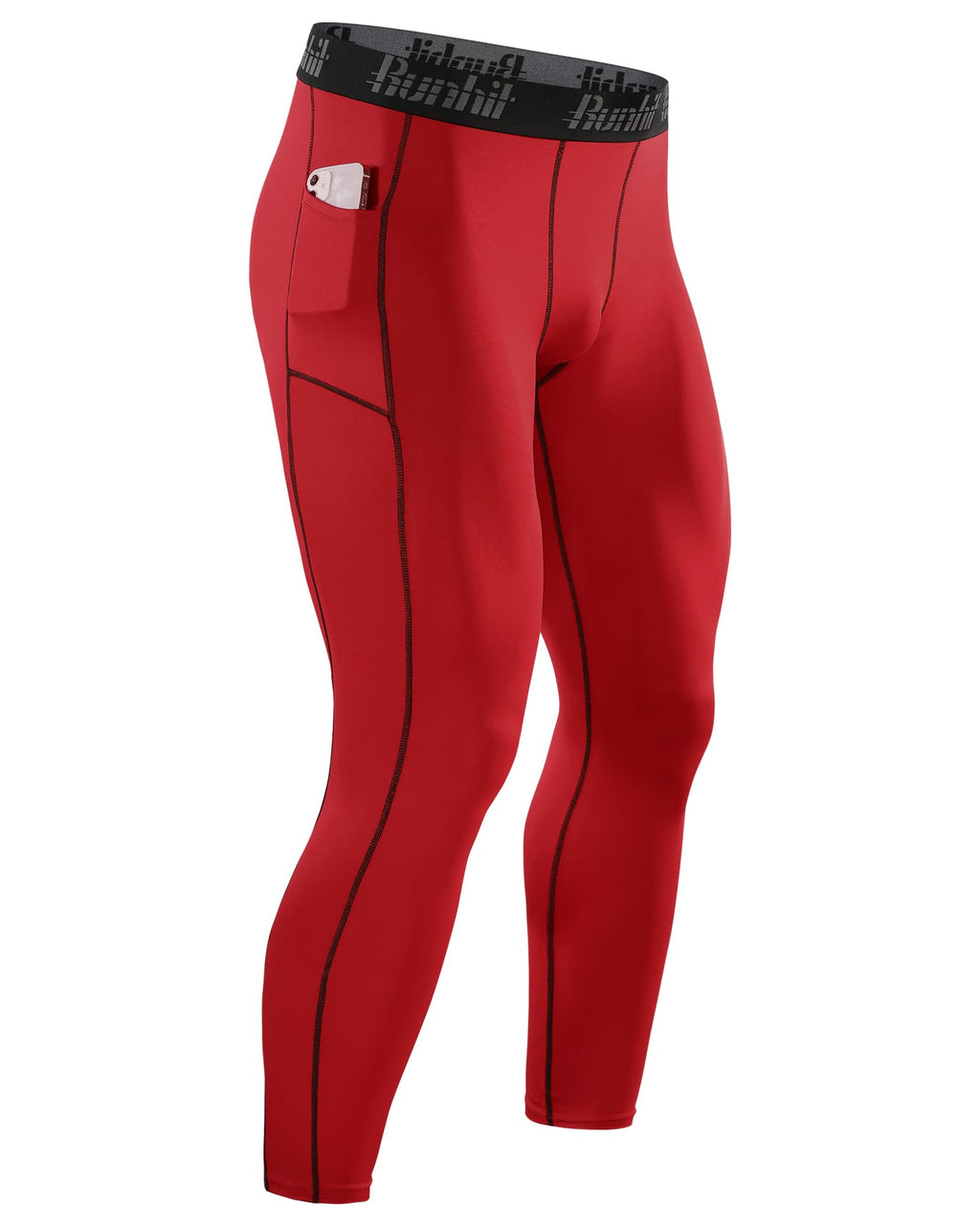 Runhit Mens Compression Pants Running Tights Pockets Sports Leggings Spandex Workout Cycling Athletic Thermal