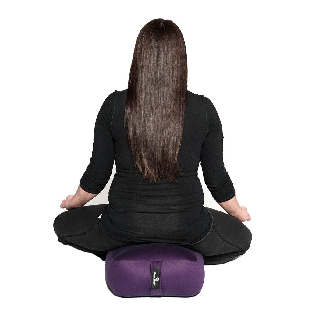 Hugger Mugger Zen Meditation Cushion - Wider Base, Use Horizontally or Vertically, Buckwheat Filled, Durable Fabric, Handmade in USA