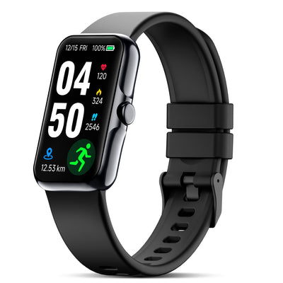 Fitness Tracker with 24/7 Continuous Heart Rate, Blood Oxygen Monitor, Smart Watch with Sleep Monitor, IP68 Waterproof Activity Tracker Step Counter for Women Men (Black)