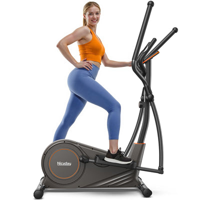 Niceday Elliptical Machine, Elliptical Exercise Machine for Home with Hyper-Quiet Magnetic Driving System, Elliptical Trainer with 15.5IN & 20IN Stride, 16 Resistance Levels, 500LBS Loading Capacity