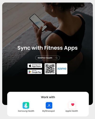 RENPHO Scale for Body Weight, Smart Scale with BMI, Body Fat, Muscle Mass, Bluetooth, 13 Metrics with Large VA Display, Support App Connection, Black, Elis 2X