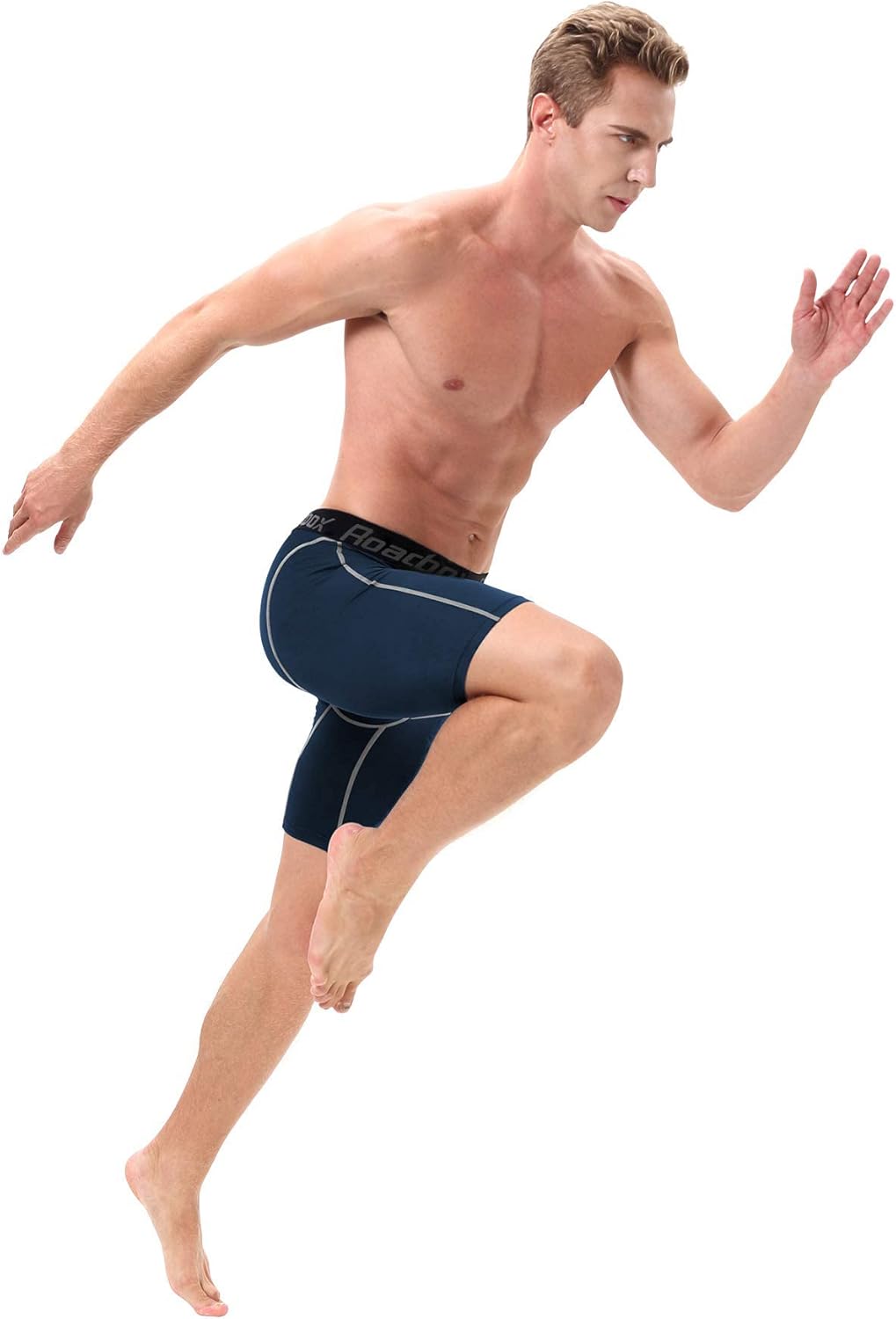 Roadbox Compression Shorts for Men, 3 Pack Athletic Workout Underwear, Running Gym Spandex Base Layer Boxer Briefs