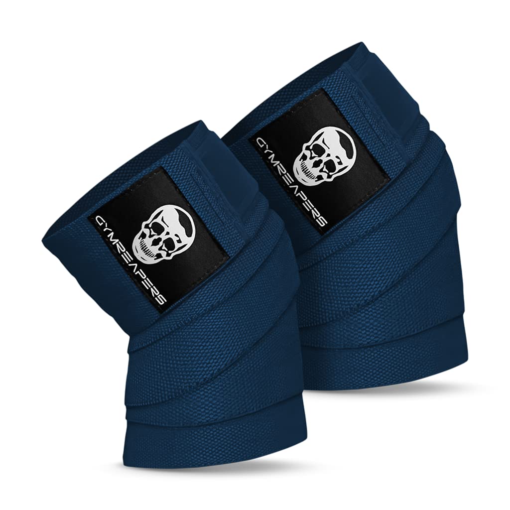 Gymreapers Knee Wraps for Squats and Powerlifting 72 Inch Compression Wraps with Strap for Men & Women Weightlifting Support