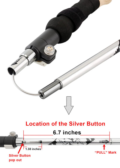 Aluminum Collapsible Ultralight Travel Trekking Hiking Pole for Men and Women (Fits 5'3" - 6'2")