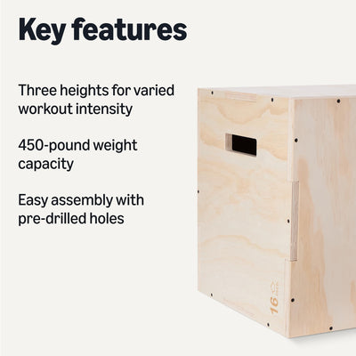 Amazon Basics Plyometric Jump Box, Plyo Box Jumps for Home Gym