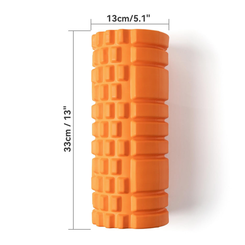 Foam Roller for Muscle Massager, Patented 13" High Density Exercise Roller for Muscle and Myofascial Trigger Point Release, Yoga, Back Roller for Fitness, Yoga (Purple)