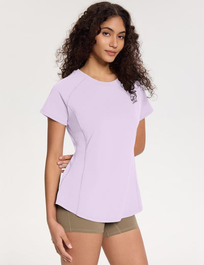 Loovoo Workout Tops for Women Loose Fit Breathable Activewear Cool Quick Dry Gym Athletic Tee Top