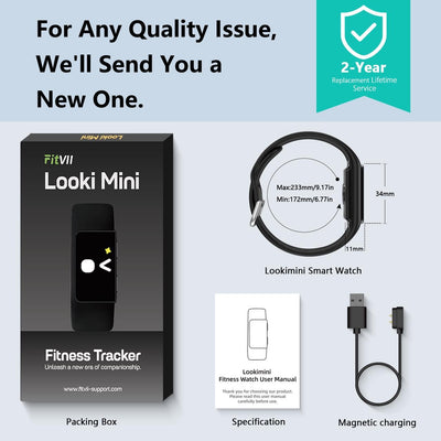 FITVII Slim Fitness Trackers, Fitness Watch with 24/7 Heart Rate, Blood Pressure, Blood Oxygen, Stress Monitor, AMOLED Activity Tracker Step Calorie Counter, IP68 Waterproof Smart Watch for Women Men