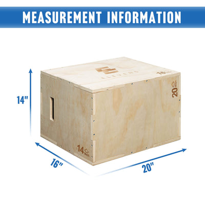 Elevens 3 in 1 Wooden Plyo Box Jump Box Plyometric Box for Jumping Trainer, Skipping, Jumping, Lunges, Box Jumps, Squats, Step-Ups, Dips