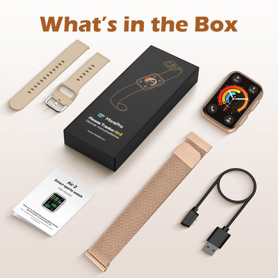 MorePro Health Fitness Tracker with Blood oxy-gen Monitor and 24/7 Heart Rate and Blood Pressure, Sleep Monitor, 120+ Sport Modes Waterproof Fitness Watch for Women Men Android iOS, Black