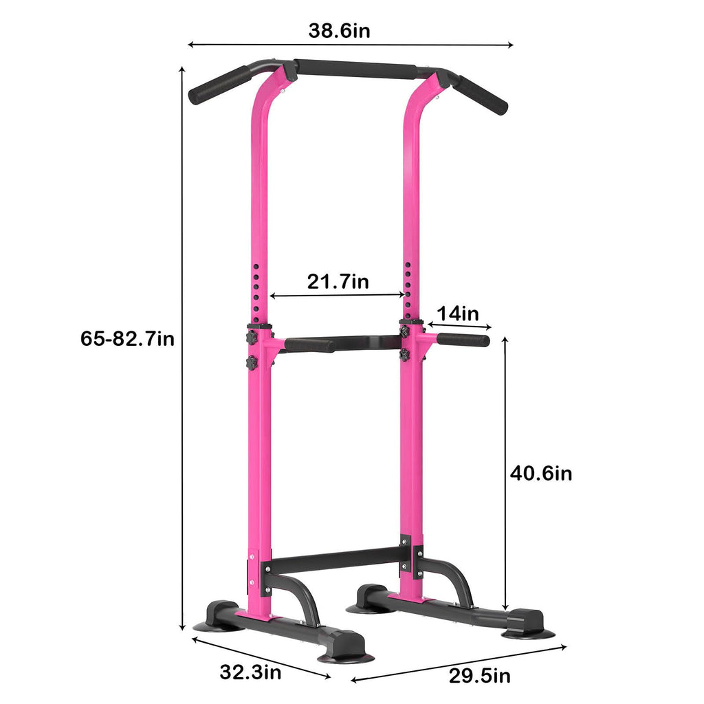 SogesPower Power Tower Dip Station Pull Up Bar for Home Gym Adjustable Height Strength Training Workout Equipment,Pull Up Bar Station