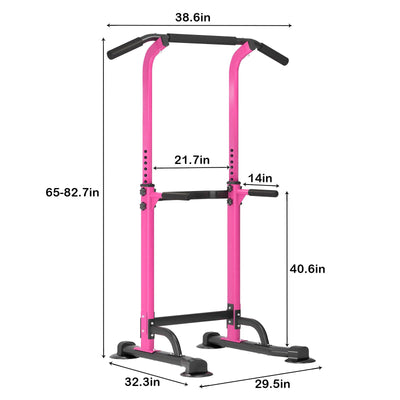 SogesPower Power Tower Dip Station Pull Up Bar for Home Gym Adjustable Height Strength Training Workout Equipment,Pull Up Bar Station