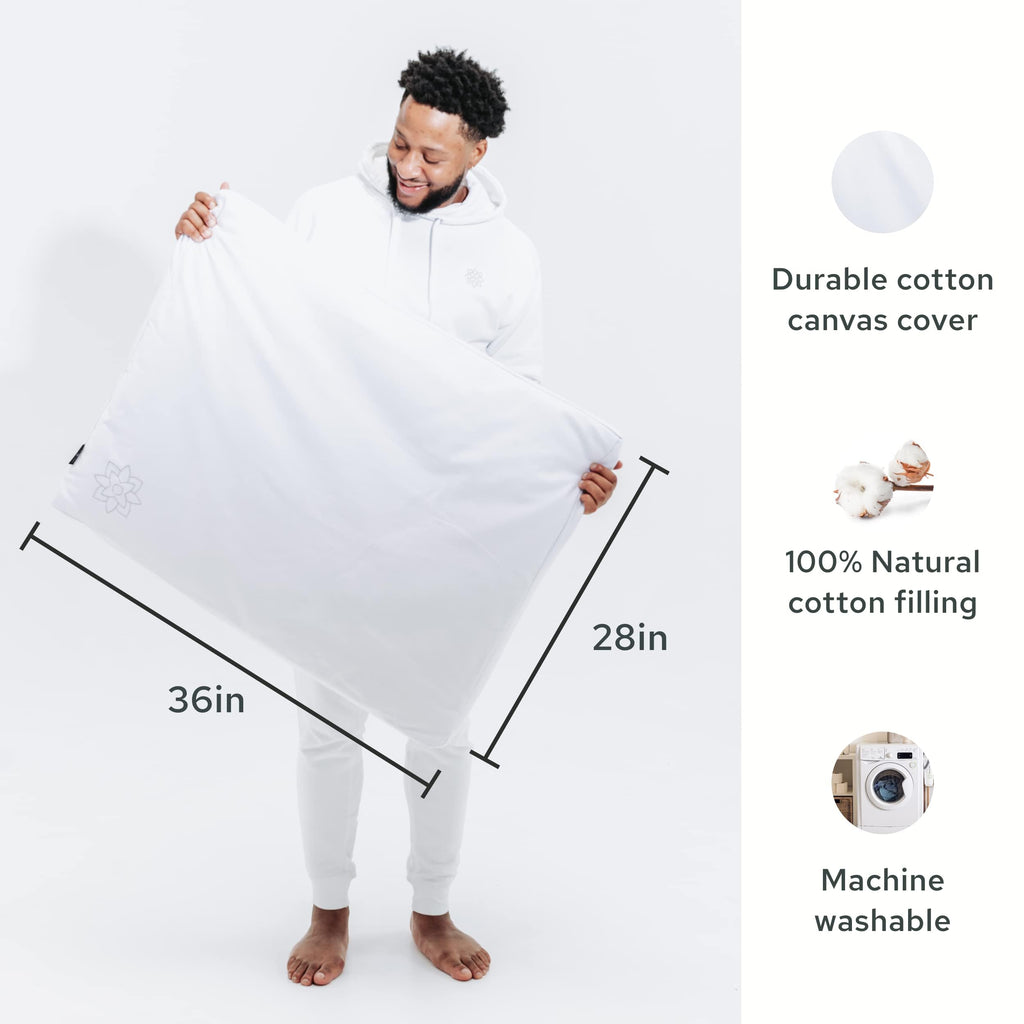 Mindful & Modern Zabuton Meditation Mat - Cotton Filled Yoga and Meditation Pad - Zabuton Meditation Cushion for Kneeling and Sitting Support - Large Rectangular Sitting Floor Pillow for Bench or Zafu