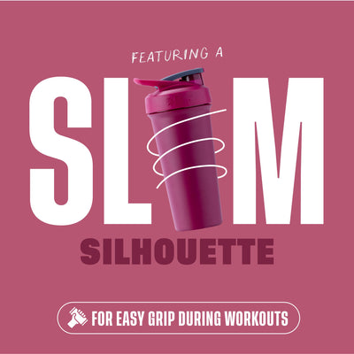 BlenderBottle Strada Shaker Cup Insulated Stainless Steel Water Bottle with Wire Whisk, 24-Ounce, Black