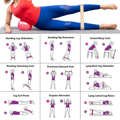 Resistance Loop Exercise Bands, Resistance Bands Exercise Bands for Home Fitness, Stretching, Strength Training, Physical Therapy,Elastic Workout Bands for Women Men Kids, Set of 5