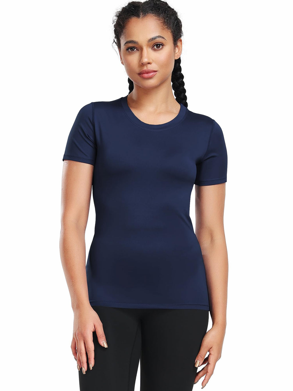 CADMUS 3/4/5 Pack Women's Compression Shirt Running Athletic T-Shirts Workout Tops Baselayer Short Sleeve Yoga Gym Sports