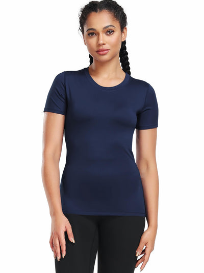 CADMUS 3/4/5 Pack Women's Compression Shirt Running Athletic T-Shirts Workout Tops Baselayer Short Sleeve Yoga Gym Sports