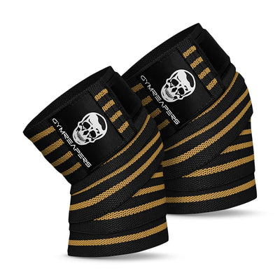 Gymreapers Knee Wraps for Squats and Powerlifting 72 Inch Compression Wraps with Strap for Men & Women Weightlifting Support