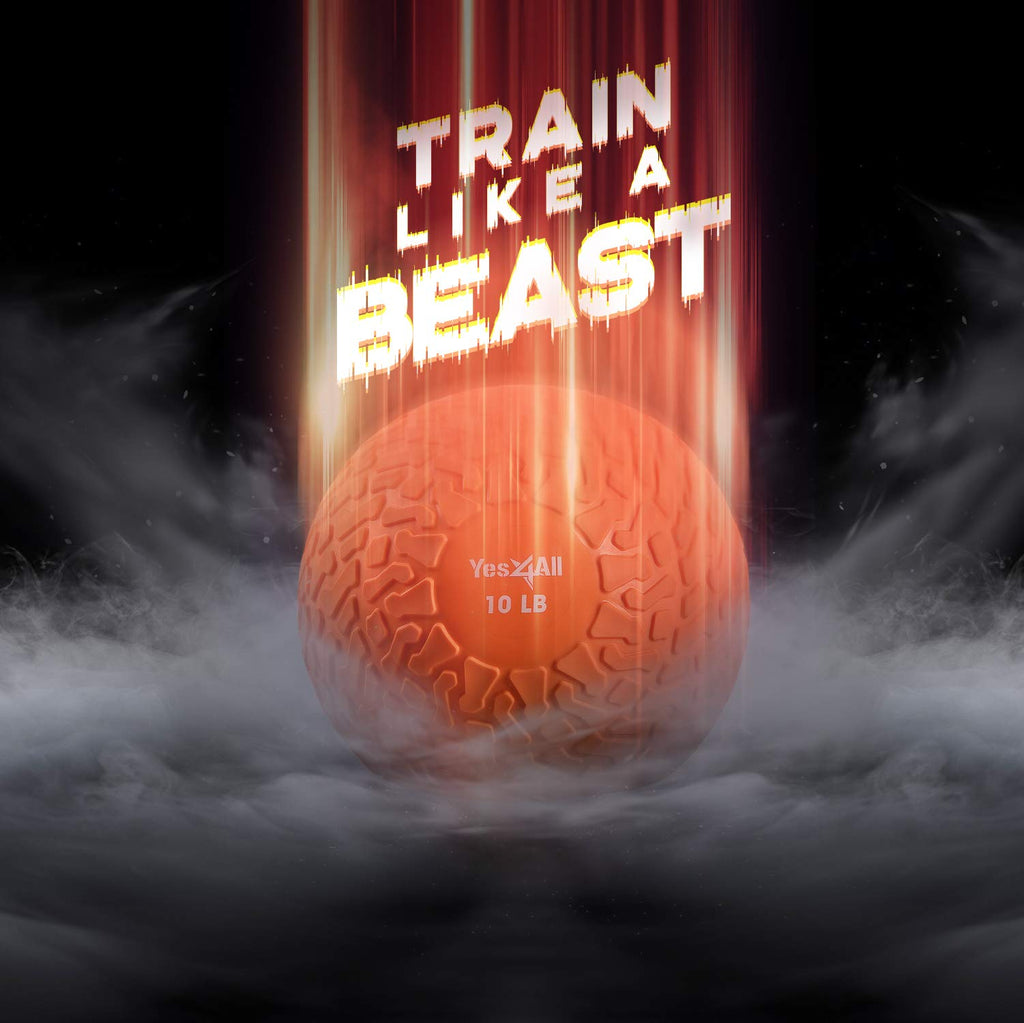 Yes4All Slam Balls, 10-40lb Weighted Ball Weight, Durable PVC Sand Filled Workout Dynamic Slam Ball for Core Strengthen