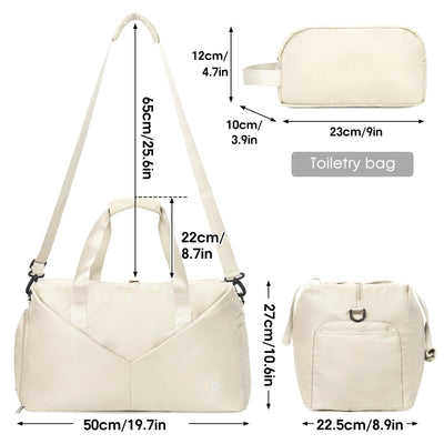 Ceneda 20" Gym Bag for Women with Wet Pocket & Shoe Compartment, Lightweight Duffel Waterproof Carry On Duffle for Travel, Yoga, Overnight (Green)