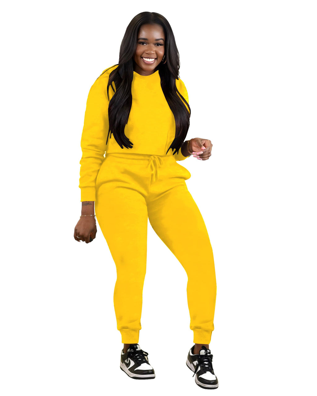 TOPSRANI Womens Two Piece Outfits Bodycon Tracksuit Sweatsuits Hoodie Solid Jogger Biker Workout Lounge Long Sleeve Pant Sets