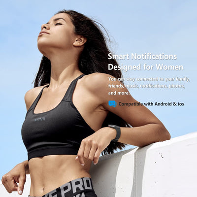 FITVII Fitness Tracker, Smart Watch with 24/7 Blood Pressure Heart Rate and Blood Oxygen Monitor, Sleep Tracker with Calorie Step Counter, IP68 Waterproof Activity Tracker for Women Men Android iOS