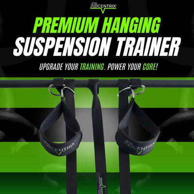 AbSling 2.0 – Premium Hanging Suspension Trainer for Core & Upper Body Strength Training | Heavy-Duty Gym-Grade Ab Slings for Hanging Leg Raises, Abdominal Workouts & Six-Pack Sculpting | Cutting-Edge Two-Pulley Training System Makes Strengthening Easier