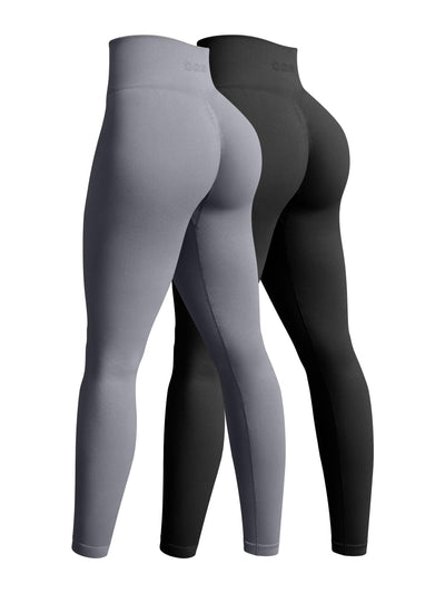 OQQ Women's 2 Piece Yoga Legging Seamless Workout High Waist Butt Liftings Athletic Leggings