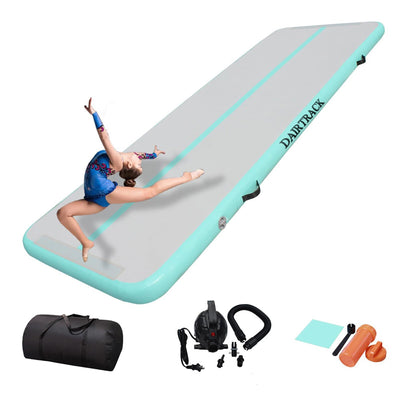 DAIRTRACK Inflatable Gymnastics Air Mat 10ft/13ft/16ft/20ft Tumble Track Tumbling Mats for Home Use/Gym/Training/Cheerleading/Yoga/Water