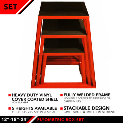 JFIT Plyometric Boxes - Made in Taiwan NO Assembly Required Single - Height Box Set and Adjustable Box Options Plyometric Platform and Jumping Agility Box for Training Conditioning Strength Training