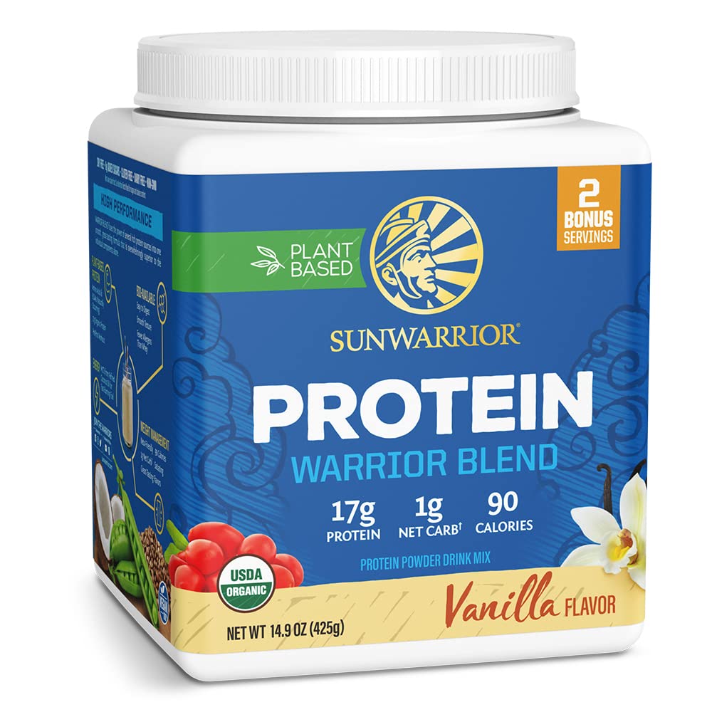 Organic Plant Based Protein Powder | Vegan Organic Protein Powder Vanilla Flavored with BCAA Amino Acids & Hemp Seed Pea Blend | Non-GMO Soy Dairy Filler & Gluten Free (Vanilla, 32 Servings)