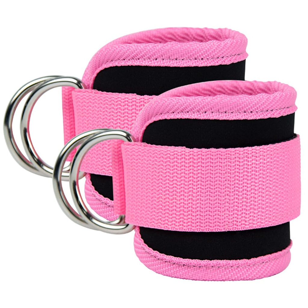 Ankle Straps Ankle Resistance Bands Wrist Cuffs Padded Straps Adjustable Fitness Glute Kickback D-Ring for Cable Machine Gym Foot Leg Training Brace Support 1 Pair