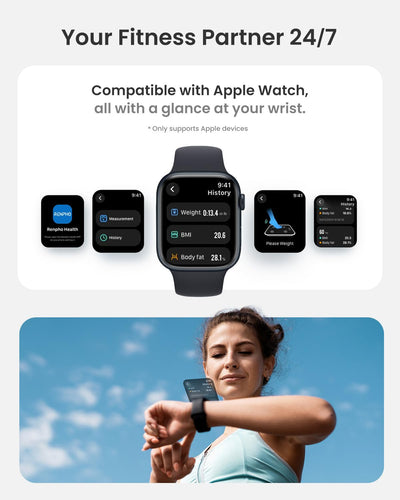 RENPHO Scale for Body Weight, Smart Scale with BMI, Body Fat, Muscle Mass, Bluetooth, 13 Metrics with Large VA Display, Support App Connection, Black, Elis 2X