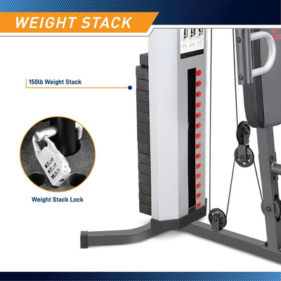 Marcy MWM-988 Multifunction Steel Home Gym 150lb Weight Stack Machine