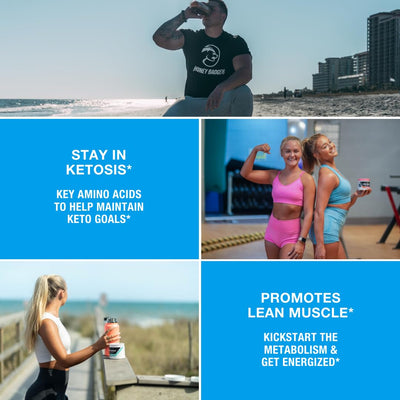 Honey Badger Pre Workout Powder, Keto Vegan Preworkout for Men & Women, Beta Alanine & Caffeine, Sugar Free Natural Energy Supplement, Wild Berry, 30 Servings