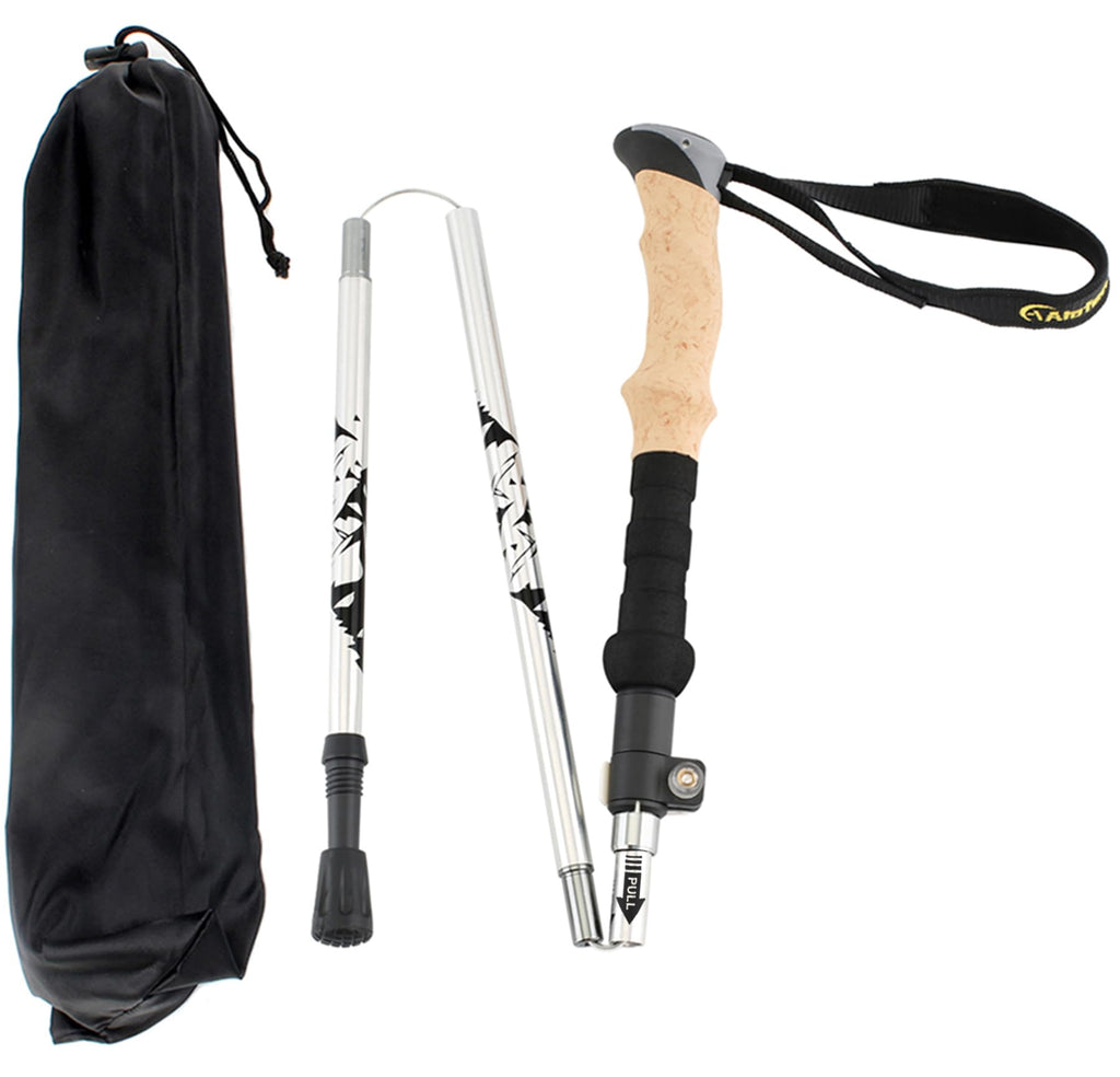Aluminum Collapsible Ultralight Travel Trekking Hiking Pole for Men and Women (Fits 5'3" - 6'2")