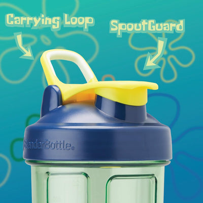 BlenderBottle Spongebob Shaker Bottle Pro Series Perfect for Protein Shakes and Pre Workout, 28-Ounce, Blue, Im Ready!
