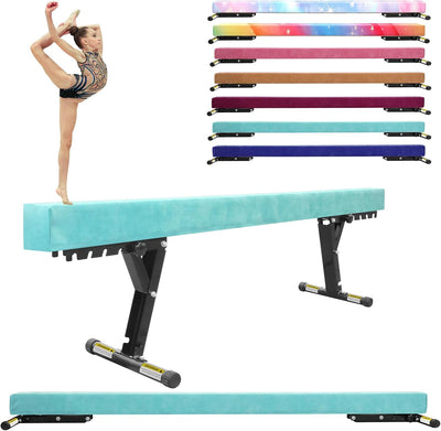 Balance Beam Adjustable 8ft, High and Lower Floor Beam Gymnastics Equipment for Kids Children, Gymnastics Beam with Legs for Home, Professional Training, Gymnastic Club Use