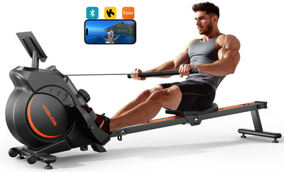YOSUDA Magnetic/Water Rowing Machine for Home - Rower Machine Use with Bluetooth, App Supported, Rowing Machine for Taller Power Athletes, Comfortable Seat Cushion