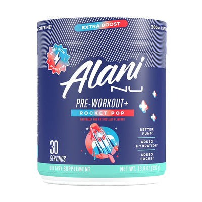 Alani Nu Pre Workout+ Powder Frozen Lemonade, Extra Boost, Sugar Free, 300mg Caffeine, L-Theanine, Beta-Alanine, Citrulline, 30 Servings