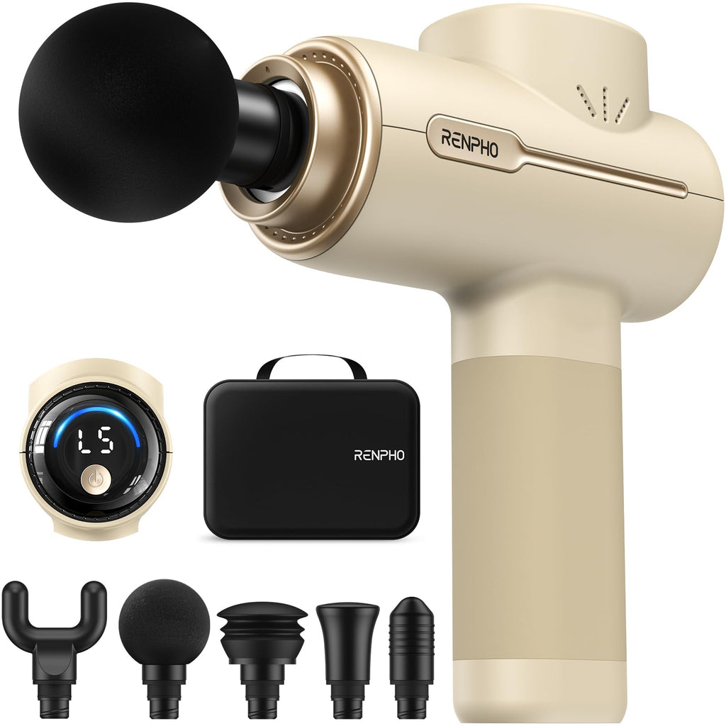 RENPHO Massage Gun Deep Tissue, Christmas Birthday Gifts for Women Men, Portable Percussion Massager for Back and Neck, Handheld Device with Carry Case, Active