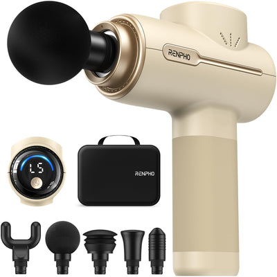 RENPHO Massage Gun Deep Tissue, Christmas Birthday Gifts for Women Men, Portable Percussion Massager for Back and Neck, Handheld Device with Carry Case, Active