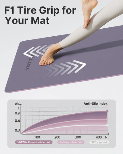 YOTTOY Yoga Mat,Non-Slip Hot Yoga Mat with Anti-Tear Design and Friendly Natural Rubber Mat with Strap and Bag